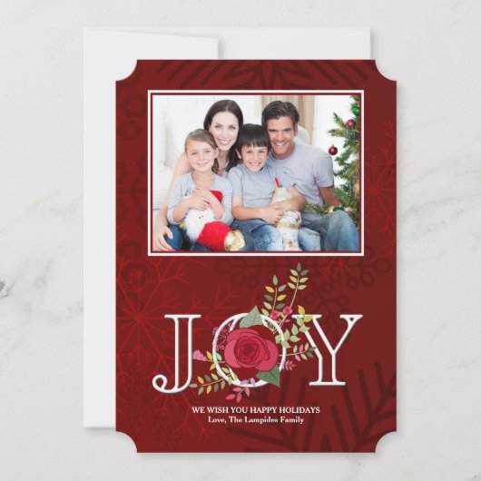 Holiday Joy Foto Holiday Card Feiertagskarte (Vorderseite)