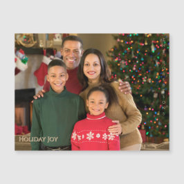 Holiday Joy Fun Magnetic Pet Photo Christmas Magnetkarte