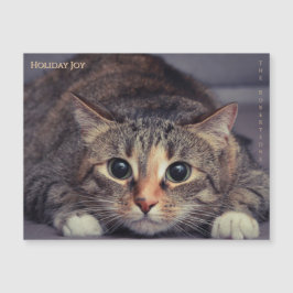 Holiday Joy Fun Magnetic Pet Photo Christmas Magnetkarte