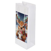 Holiday Joy Gift Bag Geschenktüte Für Weinflaschen (Vorderseite Schrägansicht)