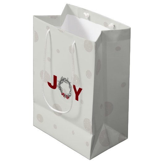 HOLIDAY JOY Gift Medium Gift Bag Mittlere Geschenktüte (Vorderseite Schrägansicht)