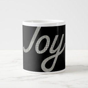 Holiday Joy Houndstooth-Muster auf Schwarz Jumbo-Tasse