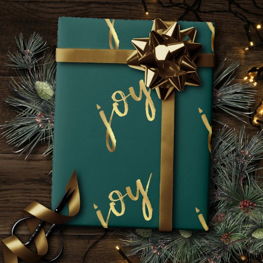 Holiday Joy | Klassisches Gold-Marker-Script auf G Geschenkpapier