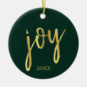 Holiday Joy | Klassisches Gold-Marker-Script auf G Keramikornament (Vorne)