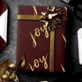 Holiday Joy | Klassisches Gold-Marker-Script auf R Geschenkpapier