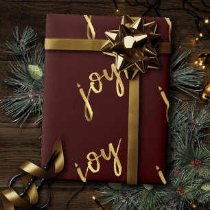 Holiday Joy   Klassisches Gold-Marker-Script auf R Geschenkpapier