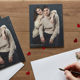 Holiday Joy Modern Elegant Magnetic Photo Holiday Magnetkarte