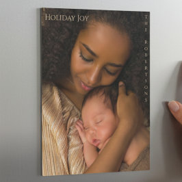 Holiday Joy Modern Magnetic Photo Christmas Magnetkarte