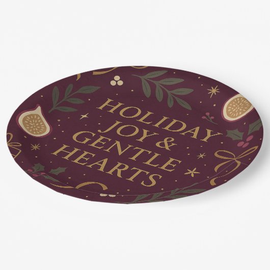 Holiday Joy Paper Plate Pappteller (Schrägansicht)