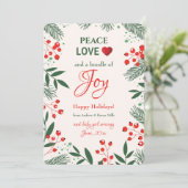 Holiday Joy Pregnancy Ankündigung Holiday Card (Stehend Vorderseite)