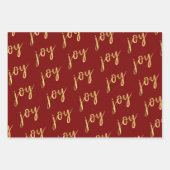 Holiday Joy Script | Imitate Gold Foil in Multi Co Geschenkpapier Set (Vorderseite)