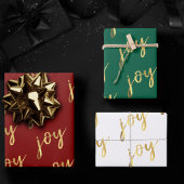 Holiday Joy Script | Imitate Gold Foil in Multi Co Geschenkpapier Set