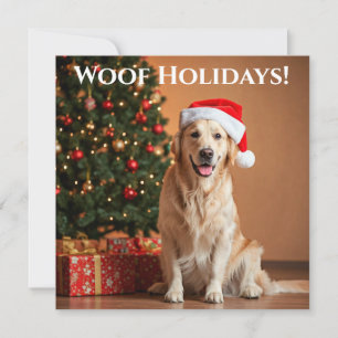 Holiday Joy with a Furry Friend Feiertagskarte
