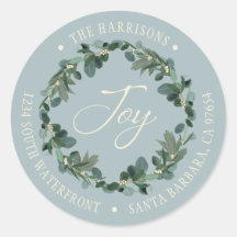 Holiday Joy Wreath Dusty Blue Rücksendeadresse