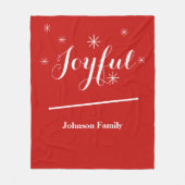 Holiday Joyful Chice Script Name Modern Cool Red Fleecedecke (Vorderseite)