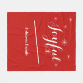 Holiday Joyful Chice Script Name Modern Cool Red Fleecedecke (Vorderseite (Horizontal))