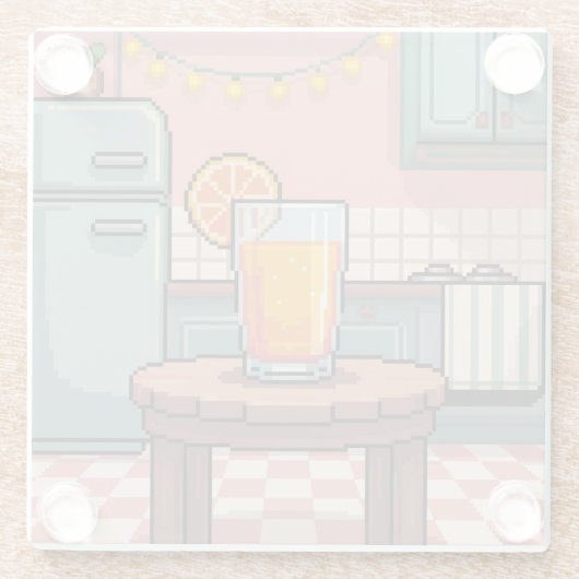 Holiday Juice Pixel Art Untersetzer (Rückseite)
