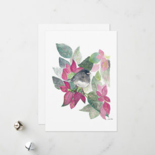 Holiday Junco Bird Art Feiertagskarte