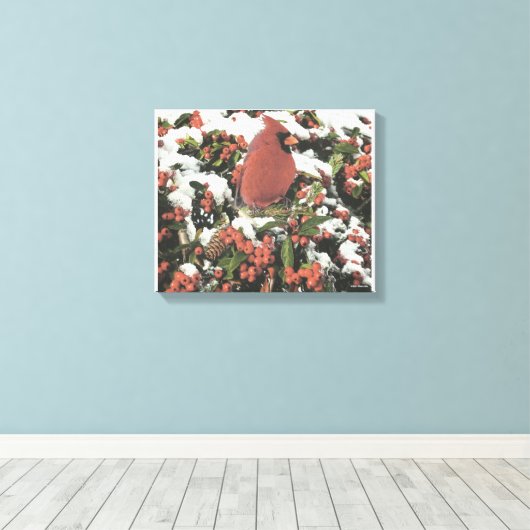 Holiday Kardinal Collage Stretched Leinwand Art (Insitu (Holzboden))