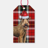 Holiday Kariert Airedale Terrier Dog Weihnachten Geschenkanhänger (Vorderseite)