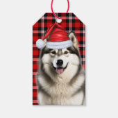 Holiday Kariert Alaskan Malamute Dog Lover Weihnac Geschenkanhänger (Vorderseite)