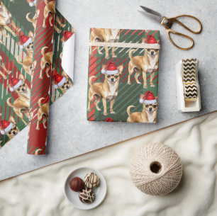 Holiday Kariert Chihuahua Santa Dog Weihnachten Geschenkpapier