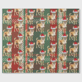 Holiday Kariert Chihuahua Santa Dog Weihnachten Geschenkpapier (Flach)