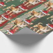 Holiday Kariert Chihuahua Santa Dog Weihnachten Geschenkpapier (Ecke)