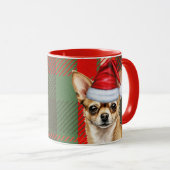 Holiday Kariert Chihuahua Weihnachten Weihnachtsma Tasse (VorderseiteRechts)