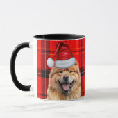Holiday Kariert Chow Chow Weihnachten Weihnachtsma Tasse (Links)