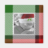 Holiday Kariert Christmas Keepake Baby Foto Magnet (Vorne)