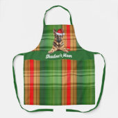 Holiday Kariert German Shepherd Santa Dog Weihnach Schürze (Vorderseite)