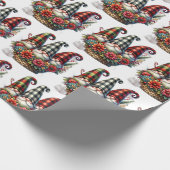 Holiday Kariert Gnome Designs Geschenkpapier (Ecke)