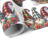 Holiday Kariert Gnome Designs Geschenkpapier (Rolleneckpunkt)