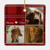 Holiday Kariert Multi Foto Keramikornament (Rückseite)