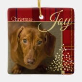 Holiday Kariert Multi Foto Keramikornament (Vorderseite)