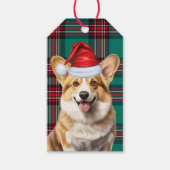 Holiday Kariert Pembroke Welsh Corgi Dog Weihnacht Geschenkanhänger (Vorderseite)