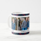 Holiday Karierte Custom Christmas FotoCollage Kaffeetasse (Vorderseite Links)