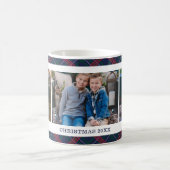 Holiday Karierte Custom Christmas FotoCollage Kaffeetasse (Mittel)