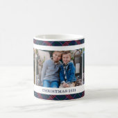 Holiday Karierte Custom Christmas FotoCollage Kaffeetasse (Mittel)