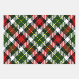 Holiday Karierte Geschenkwrake Rot Grün Gelb Geschenkpapier Set