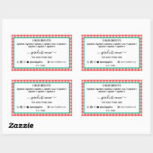 Holiday Karierte, hausgemachte Seife Label Rectang Rechteckiger Aufkleber (Blatt)