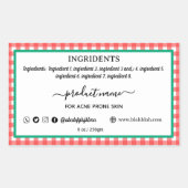 Holiday Karierte, hausgemachte Seife Label Rectang Rechteckiger Aufkleber (Vorderseite)