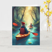 Holiday Kayak Journey - Paddling Adventure Card Karte (Gelbe Blume)
