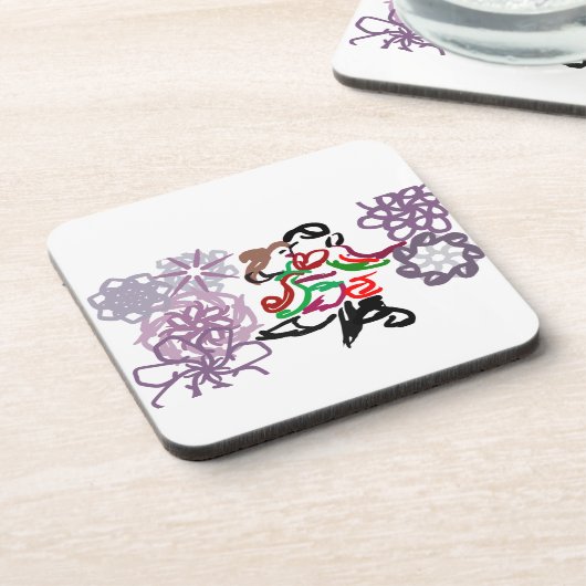 Holiday Kiss  Getränkeuntersetzer (Linke Seite)