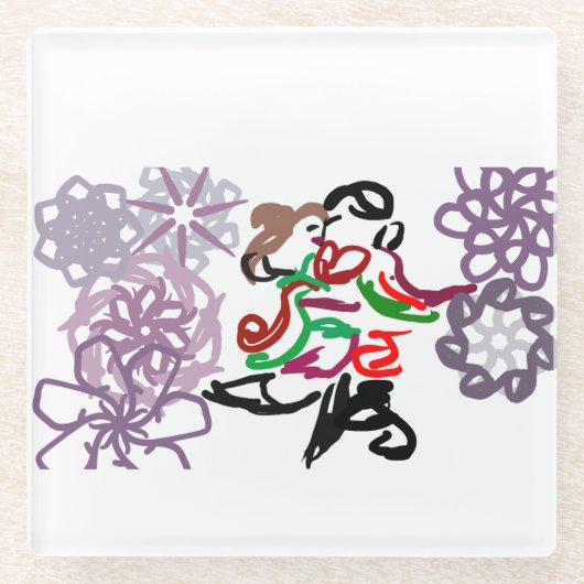 Holiday Kiss  Glasuntersetzer (Vorderseite)