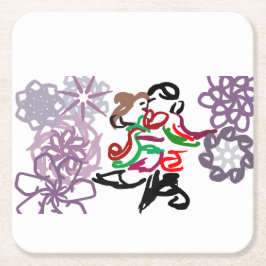 Holiday Kiss  Rechteckiger Pappuntersetzer