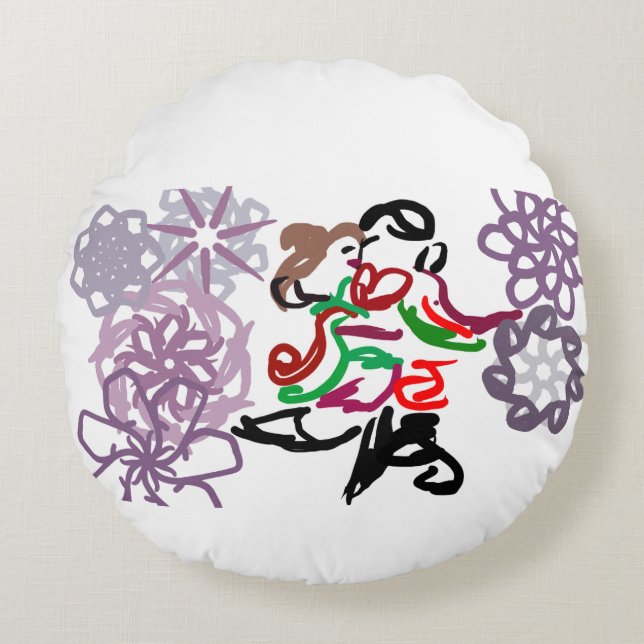 Holiday Kiss  Rundes Kissen (Vorderseite)