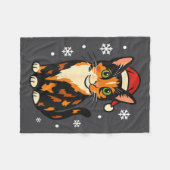 Holiday Kitten Cute Christmas Cat Design Uni Fleecedecke (Vorderseite (Horizontal))