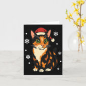 Holiday Kitten Cute Christmas Cat Design Uni Long  Karte (Gelbe Blume)